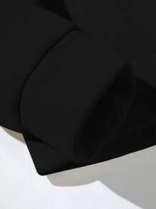 RueChic Men Italy Letter Printed Cottonline Basic Regular Hoodie - Black - View 4