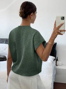 Siren Gaze 女士休闲针织毛衣上衣，简约时尚，适合日常穿着