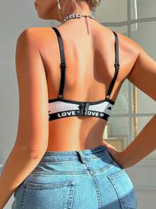 3pcs/Set Heart Striped Wireless Bras, Minimalist Fashion Casual Daily Wear - Multicolor - View 3