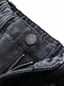 Quần Jeans ống đứng ôm màu xám đậm thời trang phong cách Âu Mỹ cho bé trai tuổi mới lớn - Màu xám đen - Xem 3