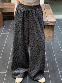 FRIFUL 女士休闲豹纹裤，简约时尚，适合日常穿着