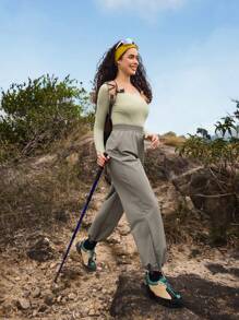 OutZeal Water Proof Wide Leg Drawstring Hem Long Sleeve Tear Resistant Nylon One-Piece Outdoor Adventure Jumpsuit Spring For Hiking