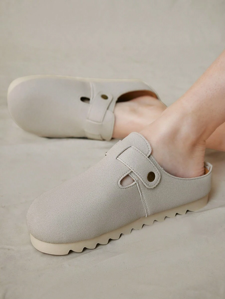 Solecia Women's Round Toe Thick Sawtooth Bottom Slip-On Comfortable Simple Casual Platform Loafers