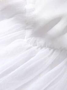 女婴蝴蝶图案网眼拼布短袖连衣裙