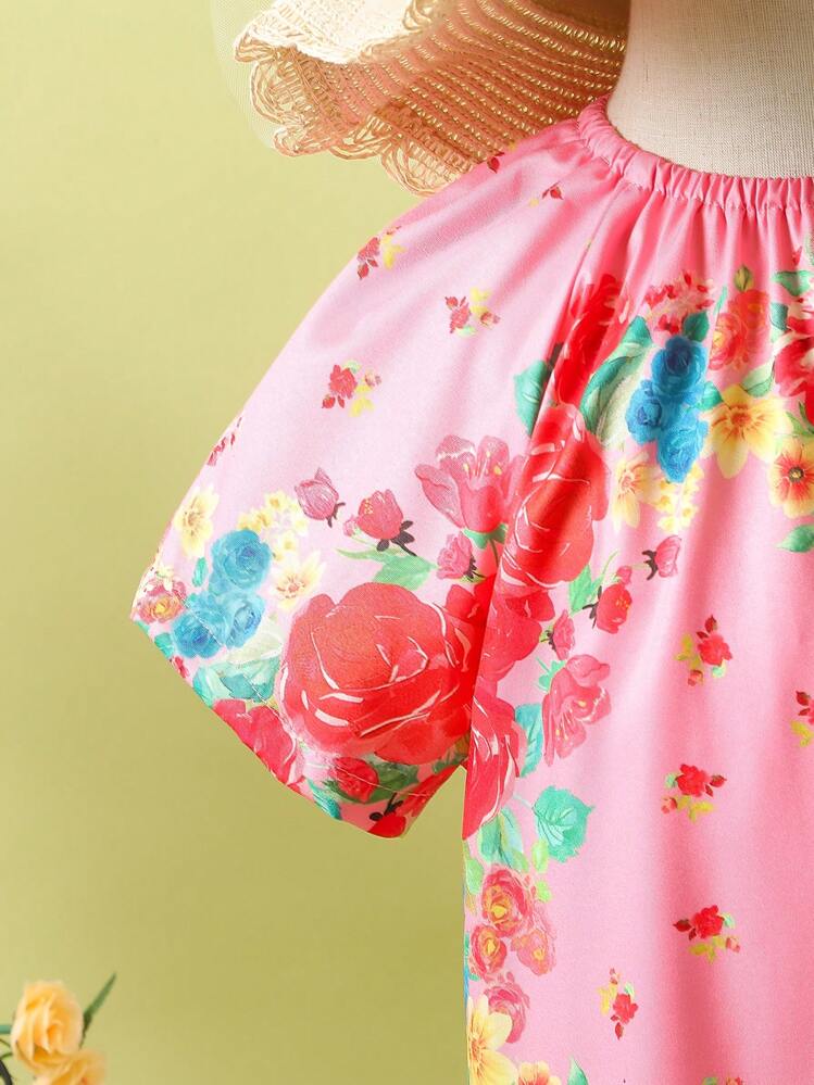 SHEIN Váy đi nghỉ trang trí tua rua nhiều màu sắc và tua rua cho bé gái - Nhiều màu - Xem 7