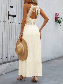 Breezaya Hollow Out Cami Swing Dress For Women, Vacation Wear - Apricot - View 2