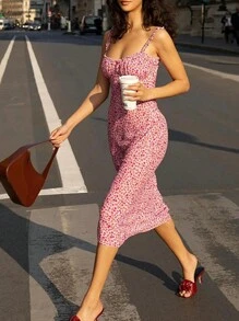 INAWLY Solva 女士休闲简约日常连衣裙 - 粉色 - 查看 1