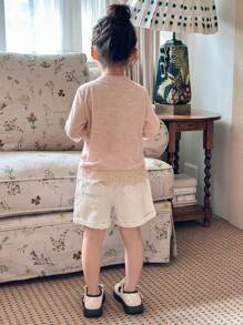 DAZY Girl (Small) Front Button Long Sleeve Casual Jacket, Daily Wear - Pink - View 5