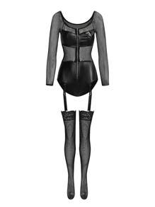 Disfraz de lencería cómoda y transparente de mujer de oficial de policía - Negro - Ver 6