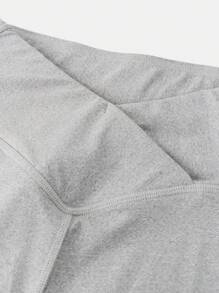 SHEIN Girlism Tween Girls' Solid Color Knit Skinny Flared Pants, Athletic Streetwear Style - Light Grey - View 3