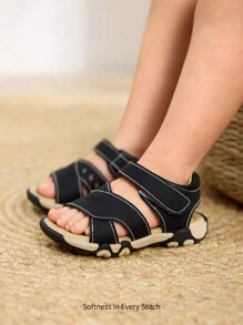 Cozy Pixies 1 Paar Retro Lässig Strandschuhe für Jungen, süße zweifarbige flache Sohle, bequeme Sommerfashion