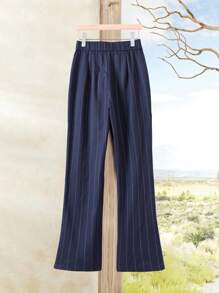 EMERY ROSE Damen Streifen Muster ausgestellte lange Hose, lässiger Alltags Trage-Artikel