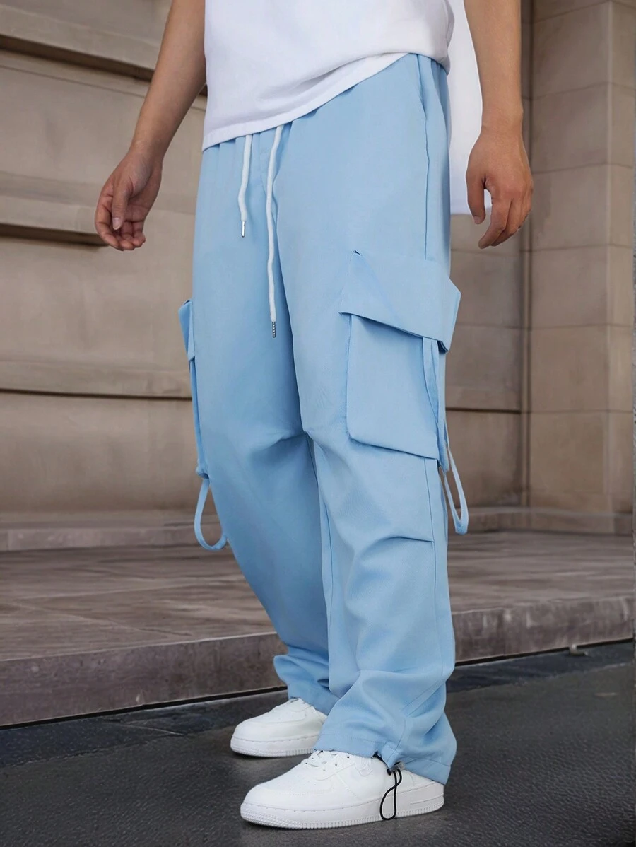 Manfinity Hypemode Men's Simple Fashion Casual Daily Pants - Baby Blue - View 1