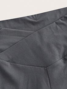 SHEIN EZwear Bộ đồ ngoài trời nhiều mảnh màu xám đậm, thời trang đơn giản, mặc thường ngày - Màu xám đen - Xem 15