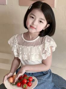 Dazy Kids Young Girl T-Shirt, Fall Collection - White - View 6