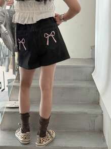 Dazy Kids Tween Girl Denim Shorts,Girls Summer Outfits,Back To School Clothes - Black - View 2