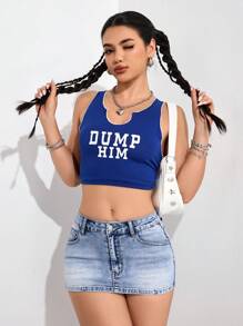 SHEIN PETITE 女士口袋装饰紧身牛仔迷你裙 - 淺色水洗藍 - 查看 2