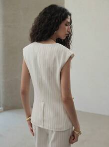 MOTF PREMIUM ÁO GIÉT SỌC CỘT CÚC - Đen và trắng - Xem 5