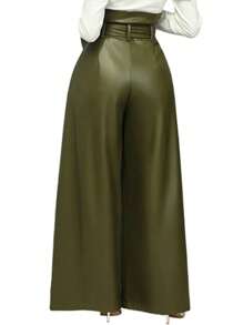 INAWLY 女式修身时尚 PU 皮革长裤，春夏