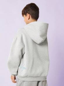 SUMWON 青少年宽松套头连帽衫，饰有字母图案，休闲街头风，舒适百搭，适合秋冬春季运动穿着，基础款卫衣