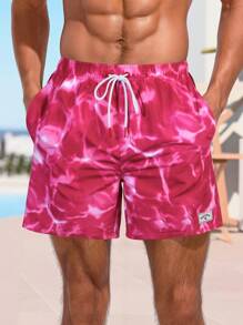 Manfinity Men's Casual Minimalist Swimwear, For Daily Use - Hot Pink - View 4