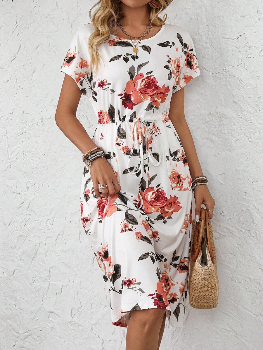 EMERY ROSE Đầm midi in họa tiết hoa ngày lễ giản dị cho nữ - Nhiều màu - Xem 1