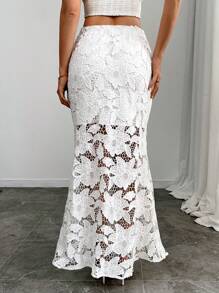 Chiquease Elegant & Versatile Lace Embroidery Decorated Women's Skirt