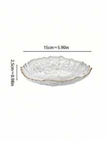 1pc Minimalist Vintage High-Quality Iceberg Texture Glass Fruit Bowl, Snack Plate, Home Decor Living Room Sophisticated Appetizer Salad Dish Christmas Gift - Clear - View 6