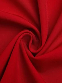 Sweetra 大码女式系带 A 字形宽松休闲红色裙子 - 紅色 - 查看 4