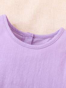 Souflis Souflis 2 stuks paarse elegante, luxe en schattige casual outfits voor babymeisjes, lente/zomer
