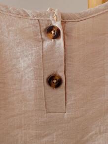 SHEIN 2pcs Baby Boy Apricot Shirt And Shorts Set, Soft And Comfortable Fabric, Casual Daily Wear, Suitable For Daily Life, Vacation, Travel, School, Daily Gatherings, Spring/Summer Outfits - Khaki - View 4