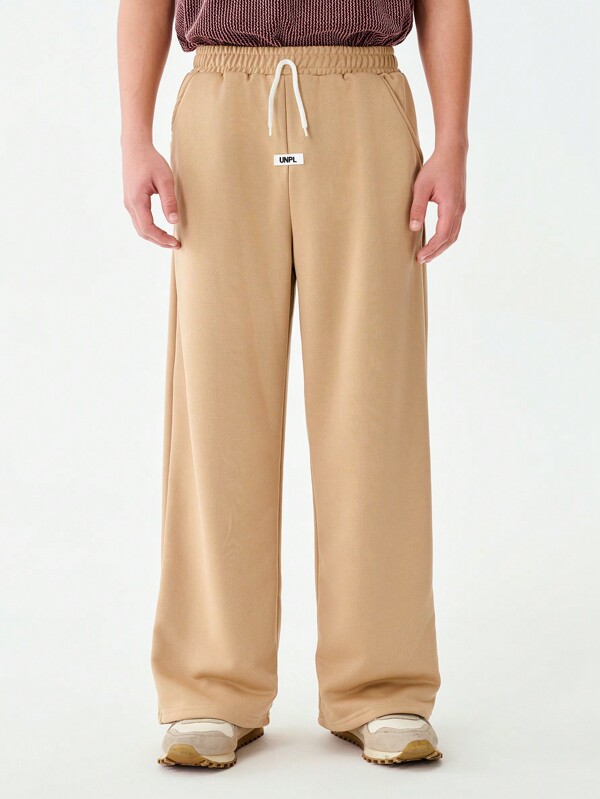 SHEIN 1pc Streetwear Style Straight Leg Casual Pants For Teenage Boys, Comfortable With Drawstring Waist, Suitable For Outings, Home, And Walking