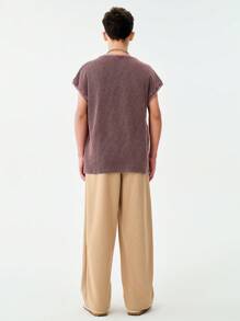 SHEIN Teen Boy Casual Faded & Distressed Wide Strap Tank Top