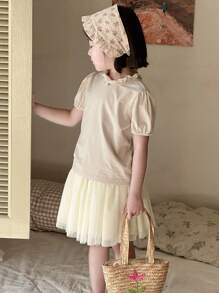 DAZY 2ชิ้น ชุดหญิงสาวสำหรับใส่ในช่วงใบไม้ร่วง - สีแอปริคอท - ดู 5