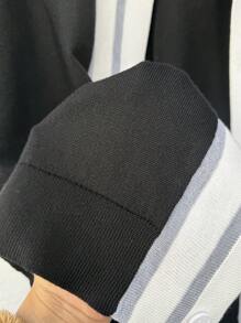 Manfinity Hypemode Men's Casual Color Blocking Short Sleeve Cardigan Relaxed Fit T Shirt For Men