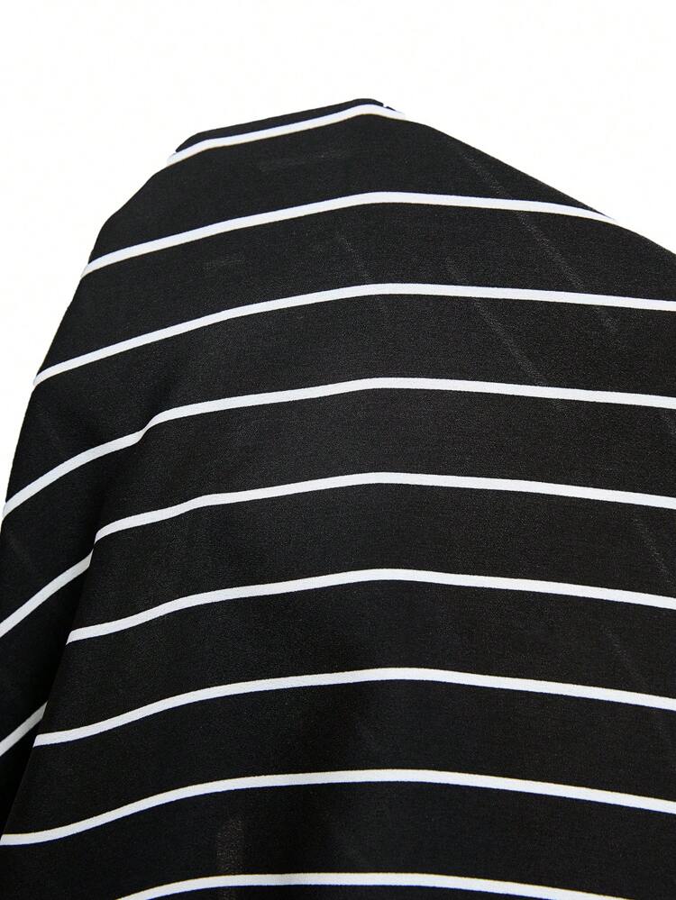 Women's Casual Striped Mid-Length Dress, For Commute