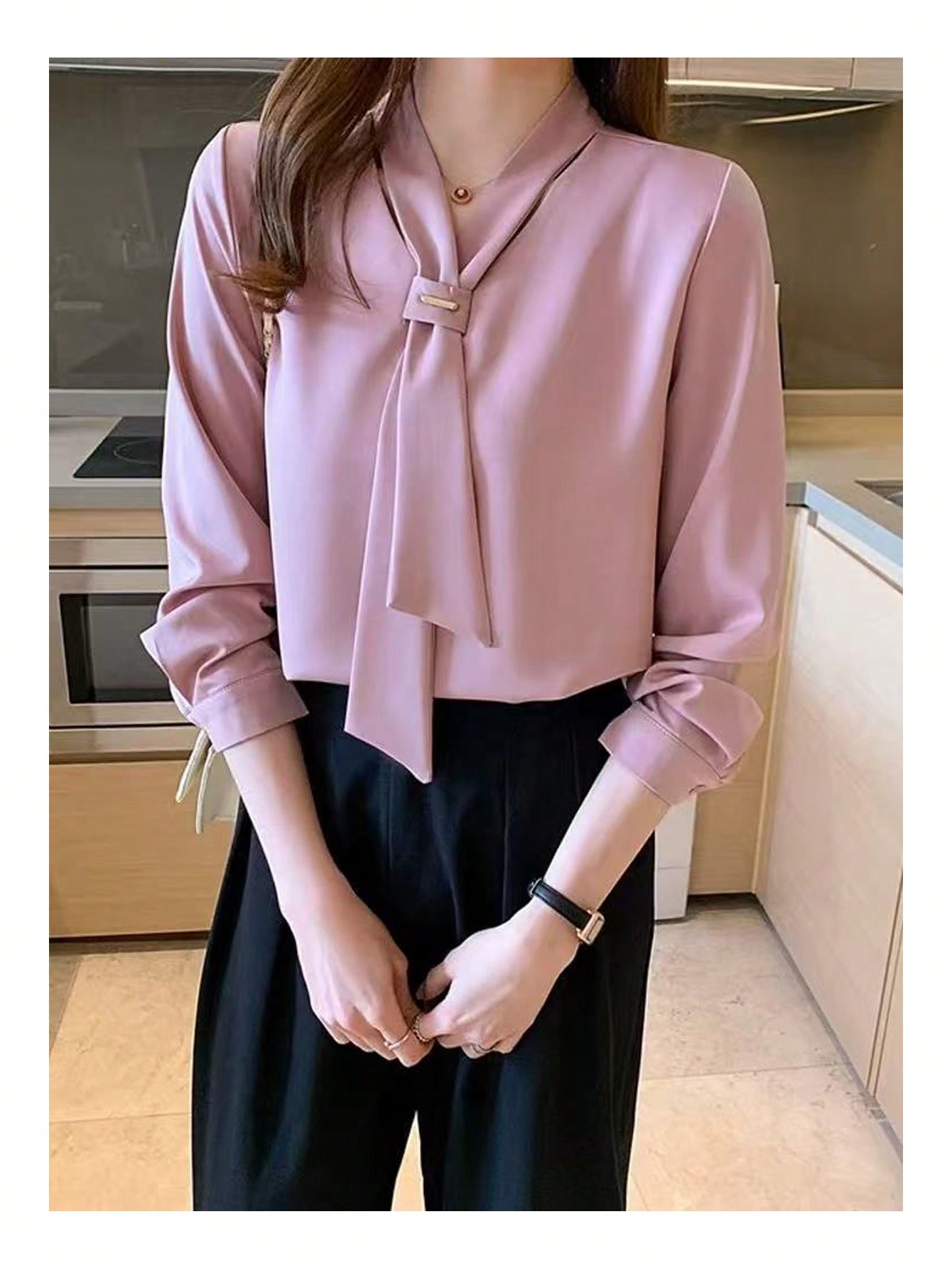 قميص كاجوال ألوان سادة للنساء للاستعمال اليومي