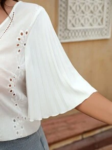 SHEIN LUNE Plus Size Women Basic Solid Color Casual T-Shirt - White - View 1