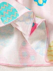 Conjunto de vestido de verano con estampado de conejo y huevo de Pascua para niña bebé - Multicolor - Ver 6