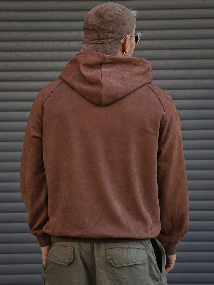 Men's Color Block Letter Print Hooded Sweatshirt