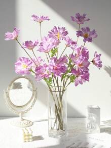 1pc Artificial Flower Bouquet, Home & Office Desk Decor, Fake Flower Plants - Purple - View 4