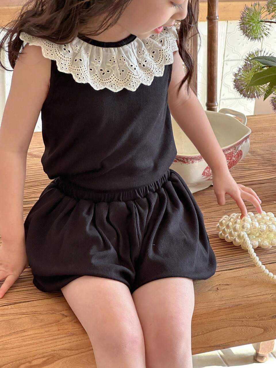2pcs/Set Young Girl Simple & Chic Casual Daily Sleeveless Top And Skirt Set,Girls Summer Outfits