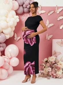 Loomaby 孕妇两件套套装，适合婴儿送礼会、情人节 - 黑色 - 查看 5