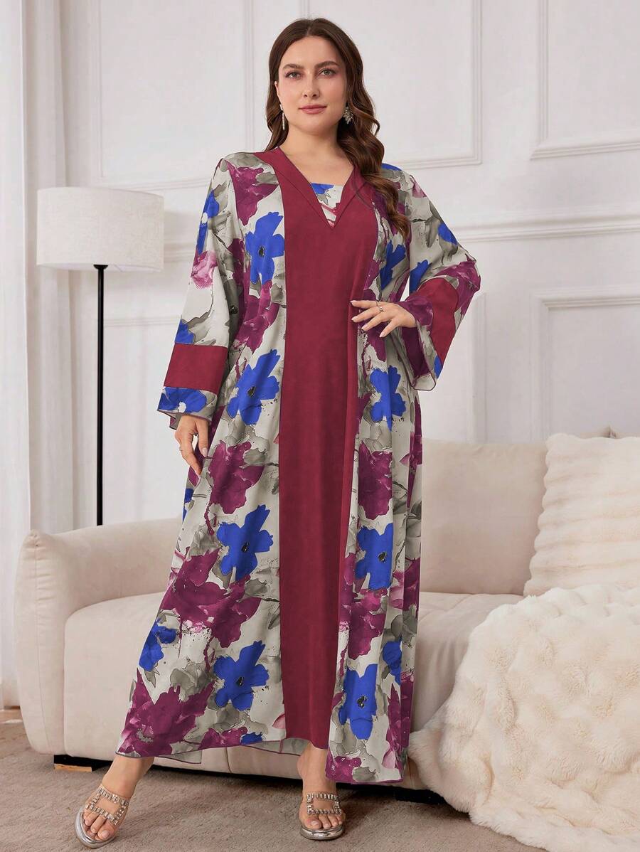 Al Najma جلابيات قفاطين تصميم عربي بسيط وأنيق للارتداء اليومي بحجم كبير