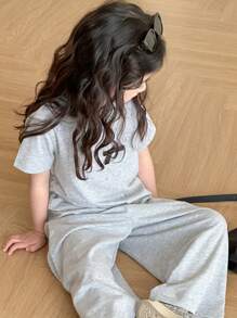 Dazy Kids 2pcs/Set Young Girl Fall Outfits - Grey - View 6