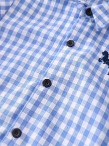 SHEIN 2pcs/Set Young Boy Casual Simple Short Sleeve Shirt & Shorts Set - Multicolor - View 4