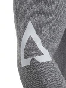 Gym Rark Camiseta deportiva de manga larga con cuello redondo y estampado de letras para hombre - Gris - Ver 5