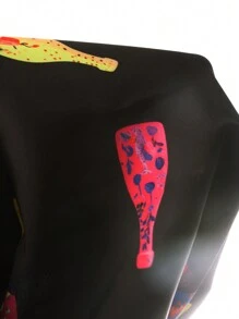 Slaydiva New 2025 Plus Size Women Casual & Holiday Fashion Cap Sleeve Wine Bottle Print Drawstring Jumpsuit Spring/Summer - Multicolor - View 8