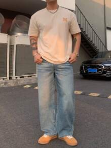 DAZY Solid Color Blue Straight Casual Jeans For Men Summer - Blue - View 6