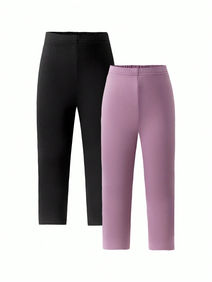 女童休闲抽绳腰九分裤，春秋季，适合春夏季 - 彩色 - 查看 1